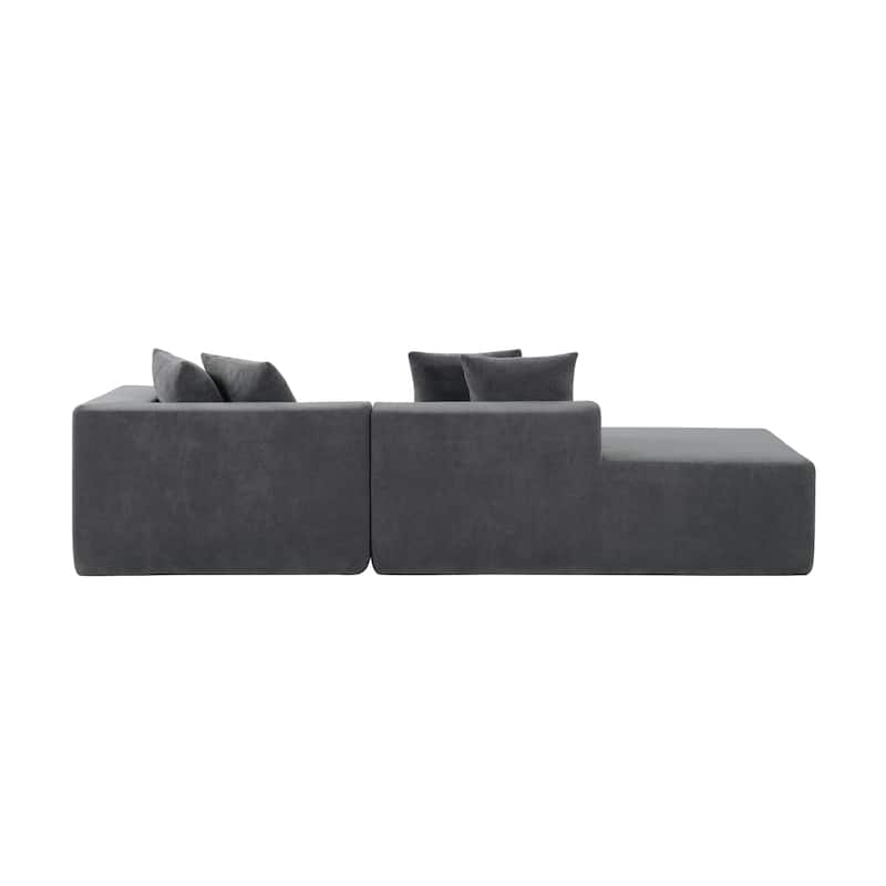 L-Shaped Modular Sectional Sofa, Comfy Upholstered 3 Seat Sofa, Corner Sofa with Backrest Pillows for Living Room, Bedroom
