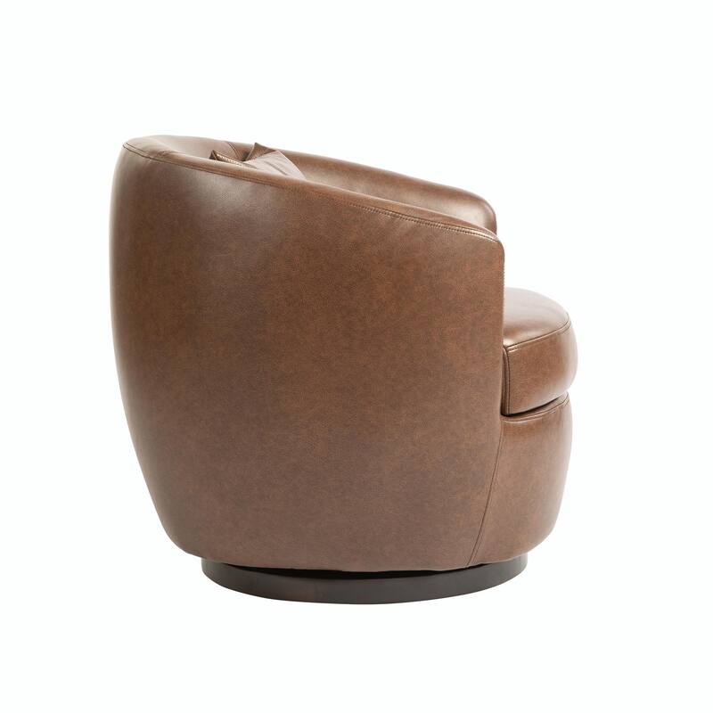 Modern Swivel Barrel Armchair with Storage