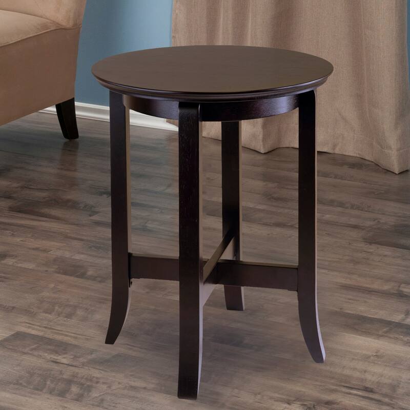 Toby Round Accent End Table, Espresso - 18.03 x 18.03 x 21.97 inches