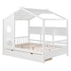 preview thumbnail 16 of 14, Wooden Full Size House Bed with 2 Drawers,Kids Bed with Storage Shelf