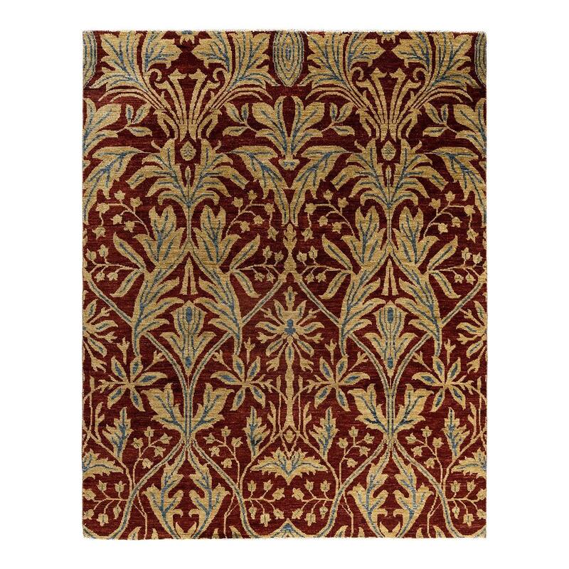 Ganga One-of-a-Kind Handmade Area Rug, Red - 8' 3" x 10' 1"