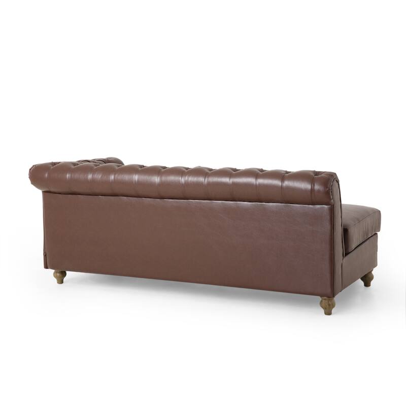 Castalia Chesterfield Tufted 7-seat Sectional Sofa by Christopher Knight Home - 114.00" L x 70.00" W x 31.50" H