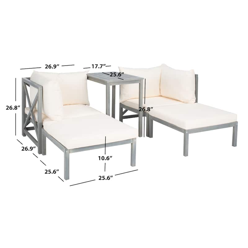 SAFAVIEH Outdoor Living Ronson 5 Pc Sectional Set - 26.9 x 26.9 x 26.8
