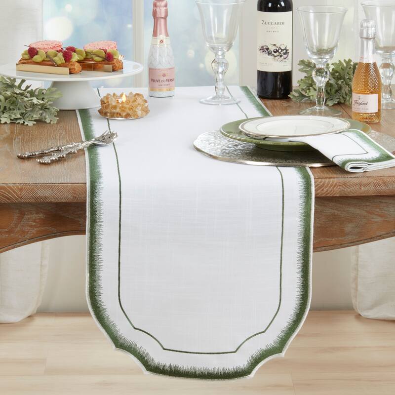 Elegant Embroidery Detail Table Runner