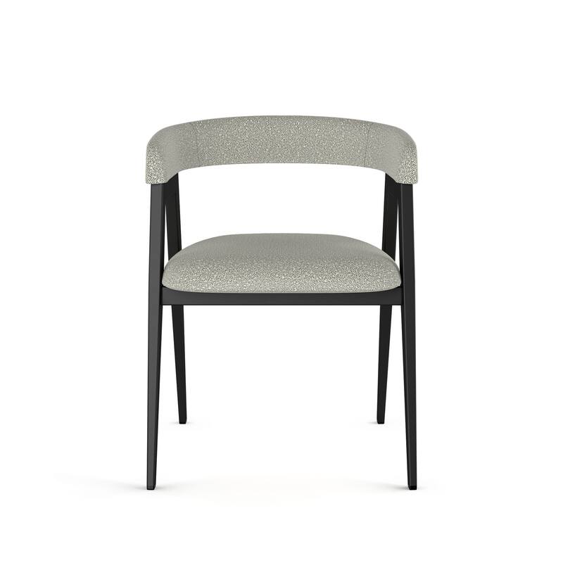 Amisco Caris Upholstered Dining Chair with Arms and Metal Legs