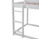 preview thumbnail 4 of 7, Modern Twin Size Wood Bunk House Bed with Slide, Ladder & Roof, White