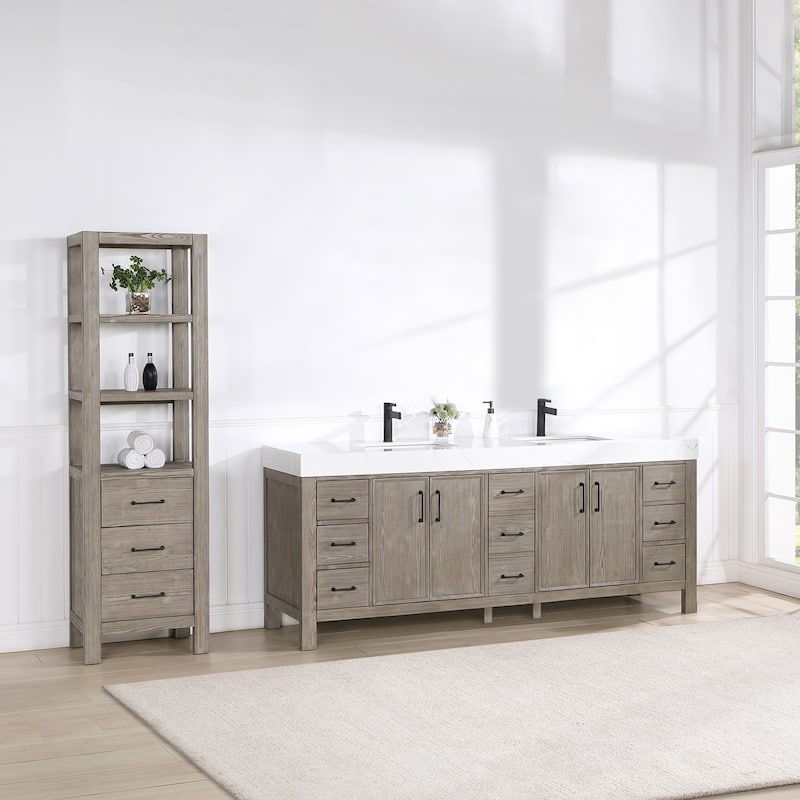 Miseno MV-NM-703884 León 84" Free Standing Double Basin Vanity Set