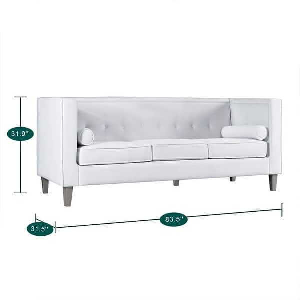 Audrey Sofa for Living Room, Mid Century Sofa, Tufted Cushion, Solid