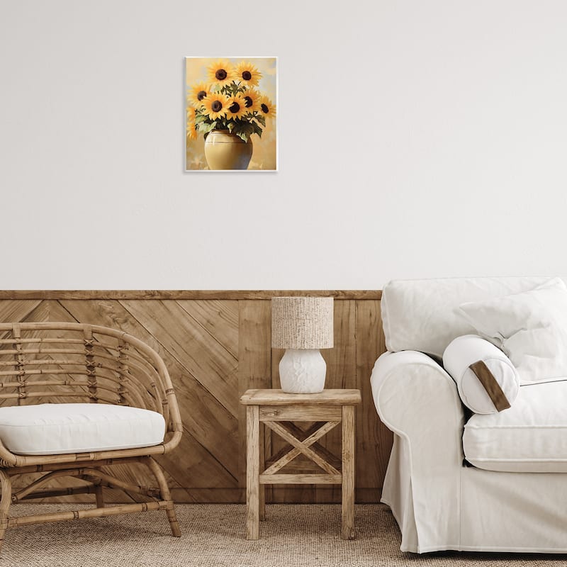 Stupell Sunflower Pot Still Life Wall Plaque Art Design By Franklyn Gregory