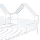 preview thumbnail 9 of 16, Kids and Baby Twin Size Double Platform Bed with House-shaped Headboard,Built-in Nightstand