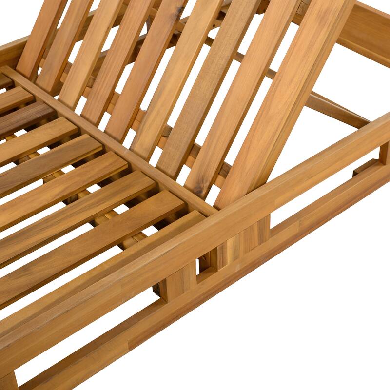 Christopher Knight Home- Harper Outdoor Acacia Wood Chaise Lounge(No Cushion)