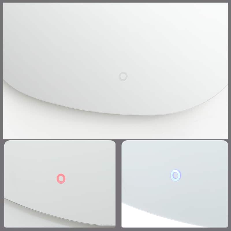 Asymmetrical Accent and Vanity Wall Mirror with Lights - 31" H x 22.8" x 1.18" D