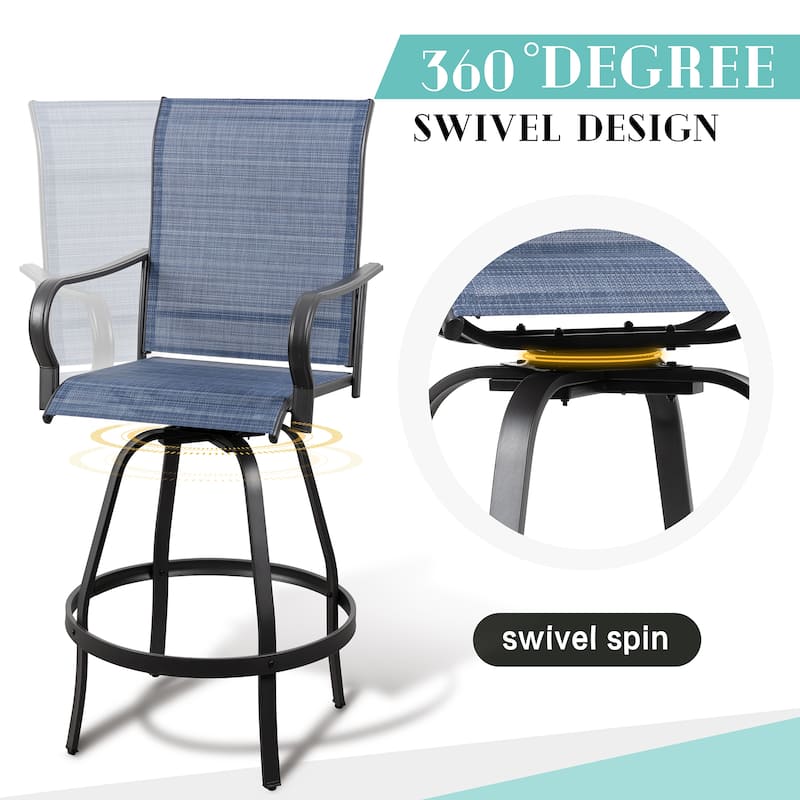 Futzca Patio Swivel Bar Bistro Set or Swivel Bar Stools