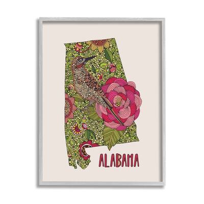 Stupell Intricate Alabama Camellia Flower Bird Detailed Pattern Framed Wall Art, Design by Valentina Harper