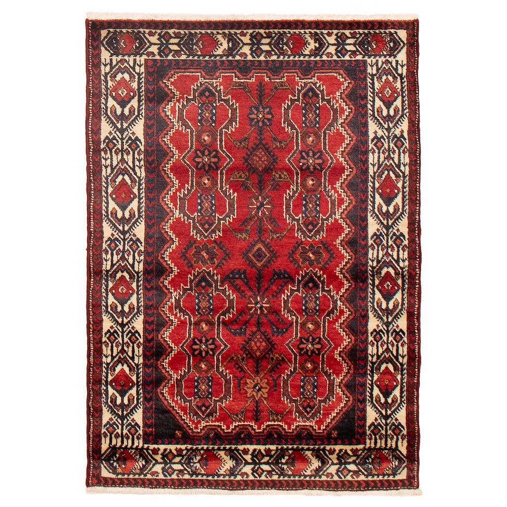 ECARPETGALLERY Hand-knotted Anadol Red Wool Rug - 3'5 x 4'11