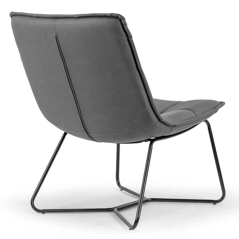 Aurele Armless Accent Chair with Black Metal Legs