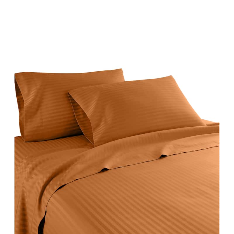 Striped 1200 TC Egyptian Cotton Deep Pocket Bed Sheet Set