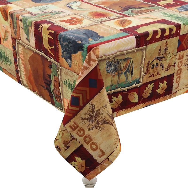 Laural Home Lodge Collage Tablecloth - 70X144in
