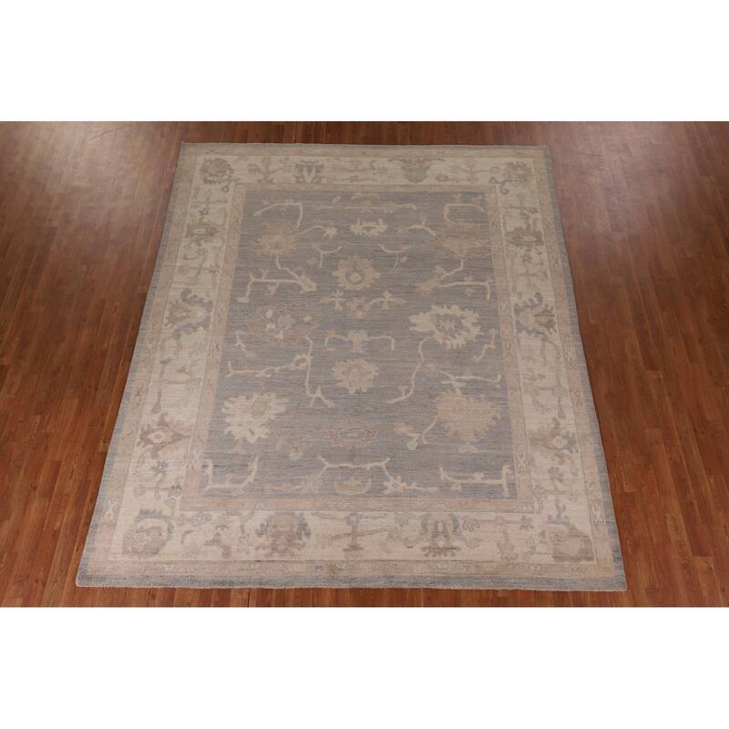 Vegetable Dye Oushak Area Rug Hand-Knotted Wool Carpet - 8'3" x 9'8"