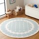 preview thumbnail 3 of 22, SAFAVIEH Handmade Kids Sijtske Geometric Wool Rug 5' Round - Turquoise/Ivory - Round