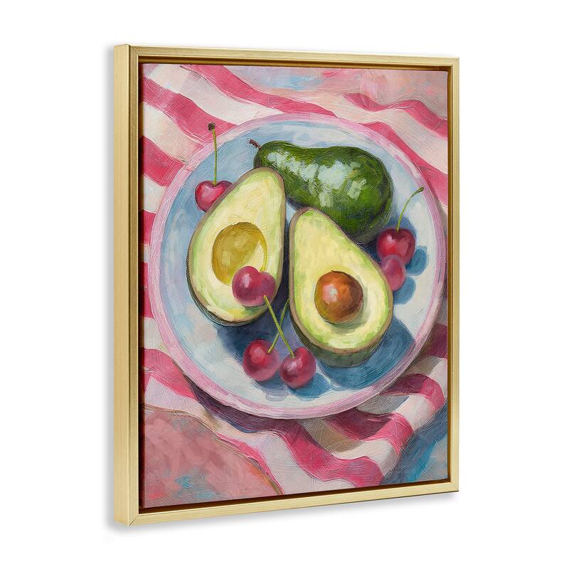 Stupell Avocado & Fruits Meal Framed Floater Canvas Wall Art Design By Lil' Rue