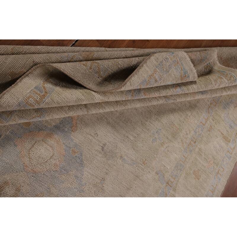 Earth Tone Oushak Turkish Area Rug Handmade Wool Carpet - 6'7"x 9'6"