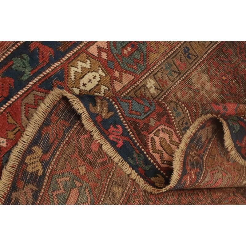 Hand Knotted Oriental 100% Wool Carpet Traditional Geometric Brown Afshar Area Rug - 11' 5'' X 5' 6''