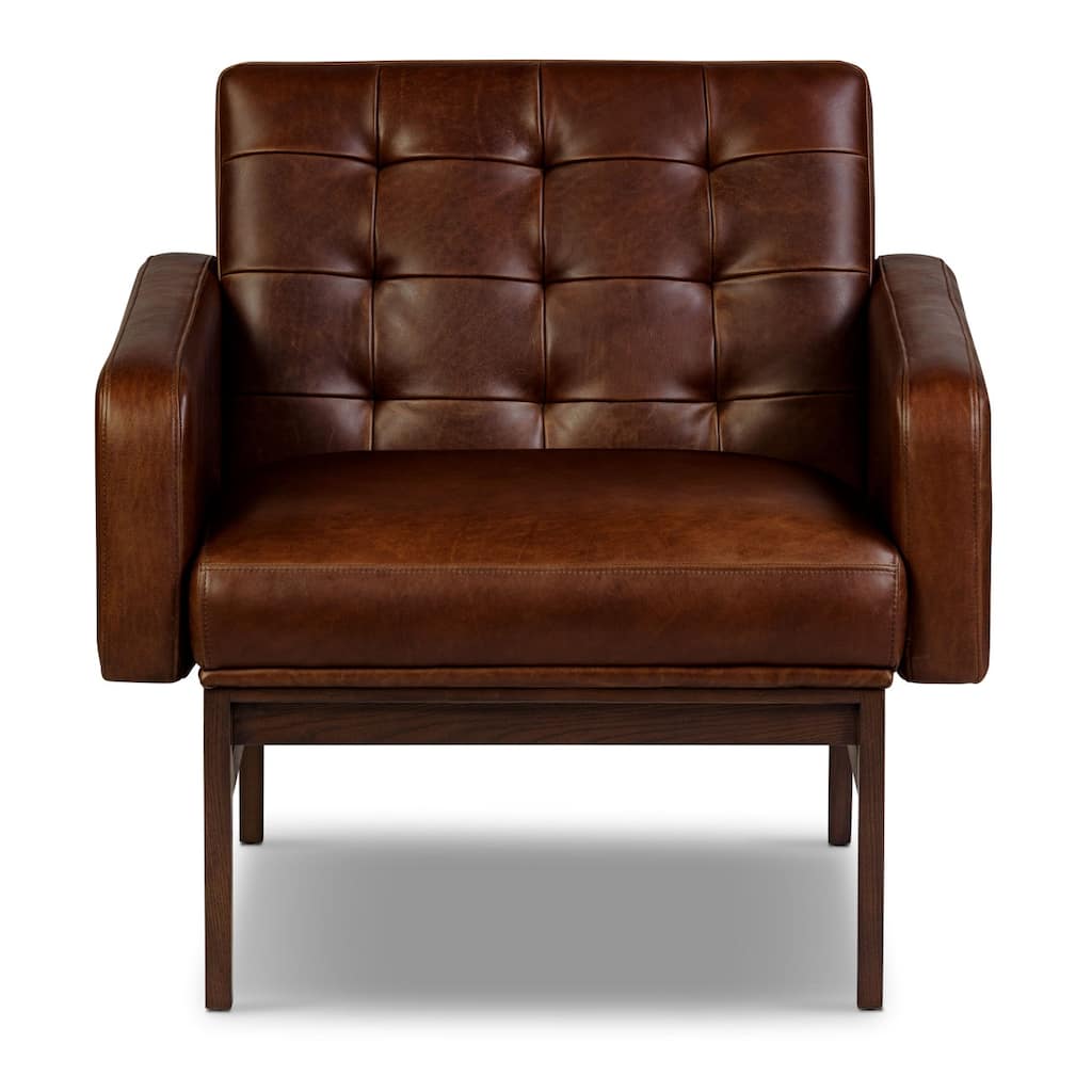 Poly & Bark Herstal Full-Grain Genuine Italian Leather Lounge Chair