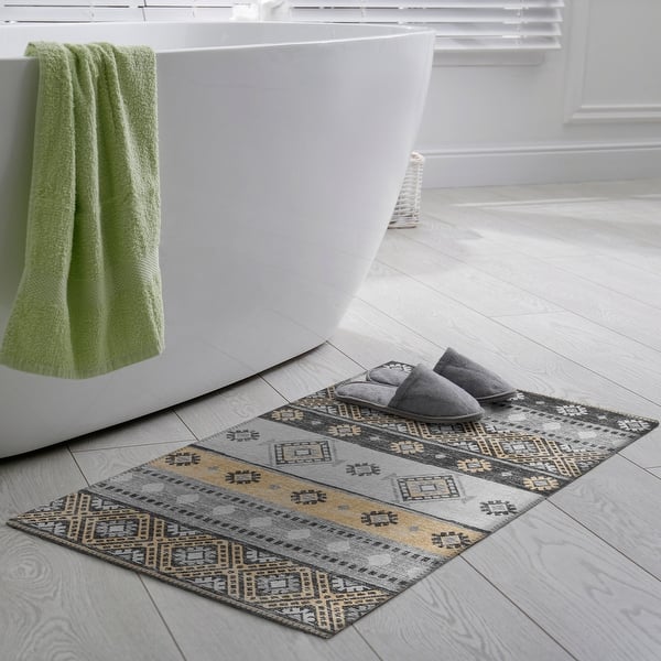 slide 2 of 11, Addison Indoor/ Outdoor Yuma Southwest Boho Washable Rug 1'8" x 2'6" - Gray