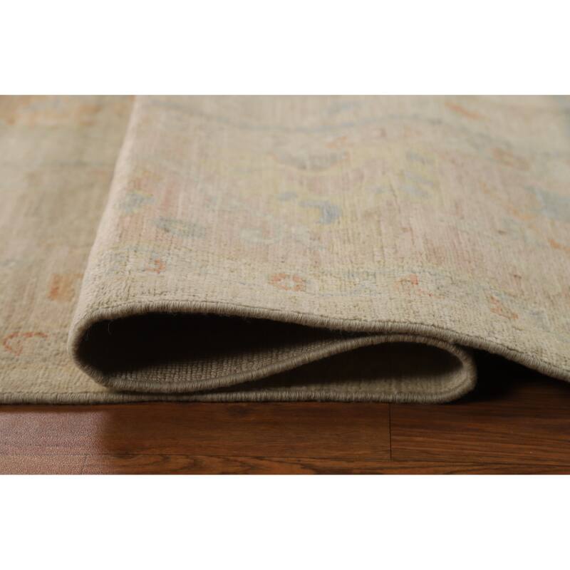 Oushak Turkish Area Rug Vegetable Dye Hand-Knotted Wool Carpet - 6'11"x 9'7"