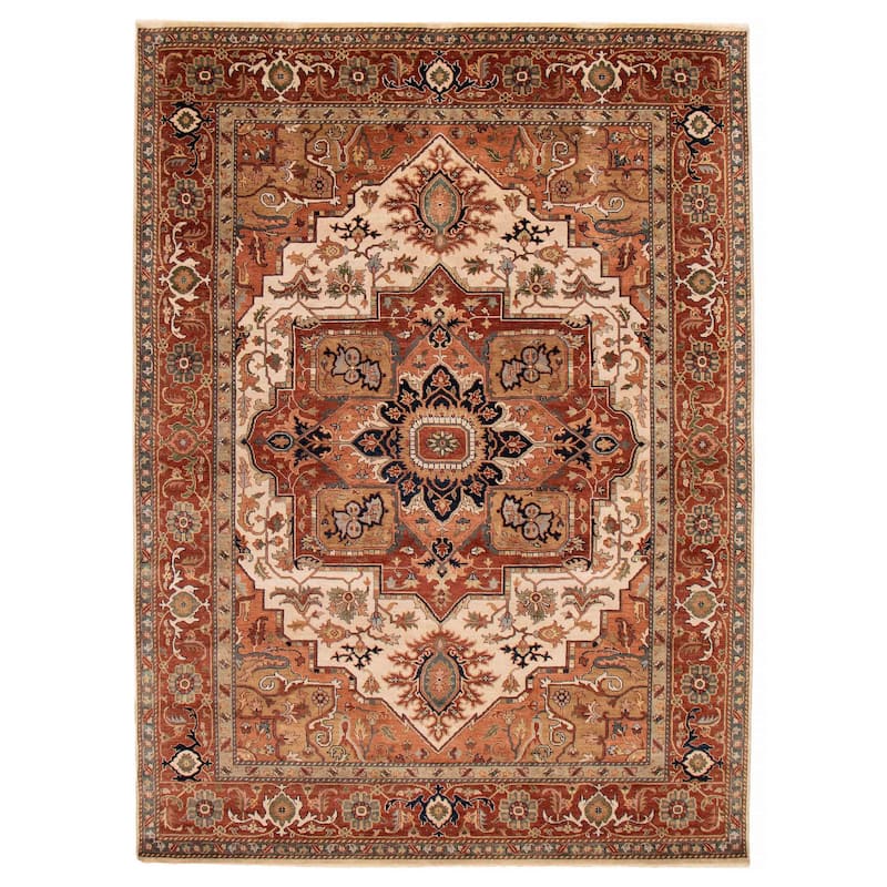 ECARPETGALLERY Hand-knotted Jules Sultane Ivory Wool Rug - 8'8 x 11'6 - Ivory - 8'8 x 11'6