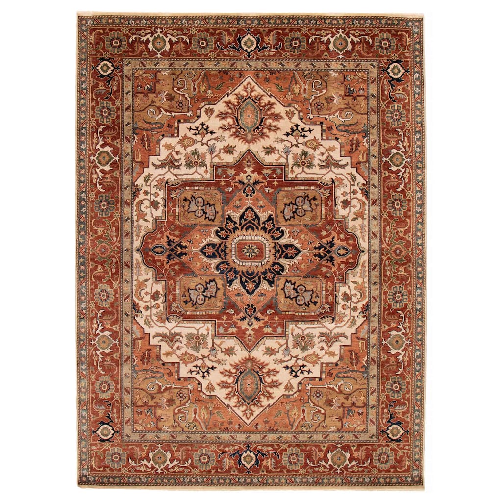 ECARPETGALLERY Hand-knotted Jules Sultane Ivory Wool Rug - 8'8 x 11'6