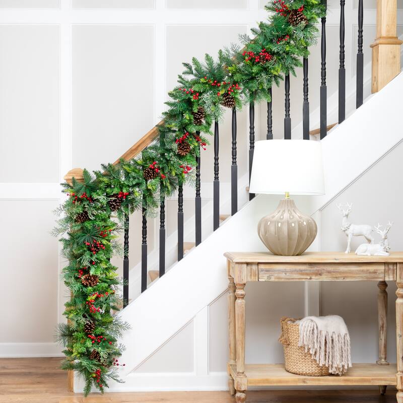 Mixed Pine with Berries Artificial Christmas Garland - 10' x 15" - Unlit