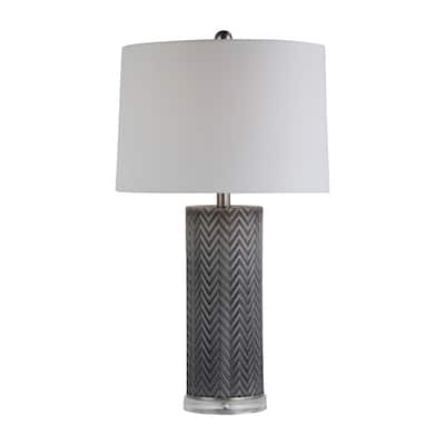 Sagebrook Home Modern Chevron Textured Table Lamp - 15" x 15" x 28"