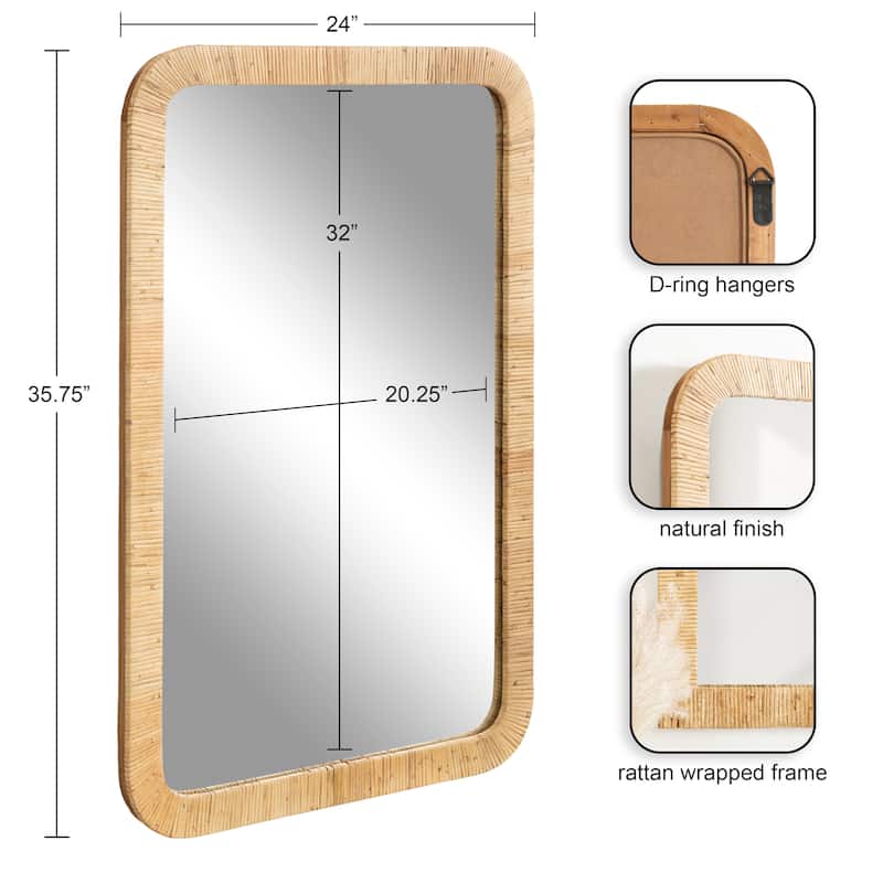 Kate and Laurel Rahfy Rectangle Framed Wall Mirror