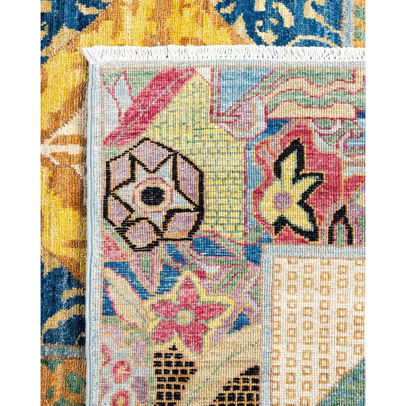 Eclectic One-of-a-Kind Hand-Knotted Area Rug - Multicolor, 8' 1" x 8' 2" - 8' 1" x 8' 2"