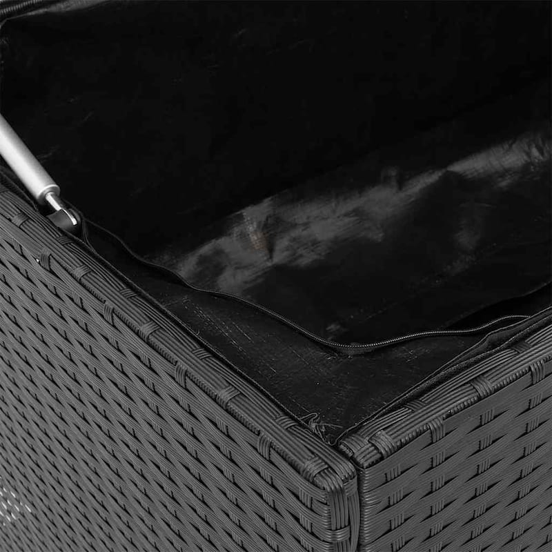 vidaXL Garden Storage Box Black PE Rattan Medium Garden Storage Box - 19.7 x 43.3 x 22.8