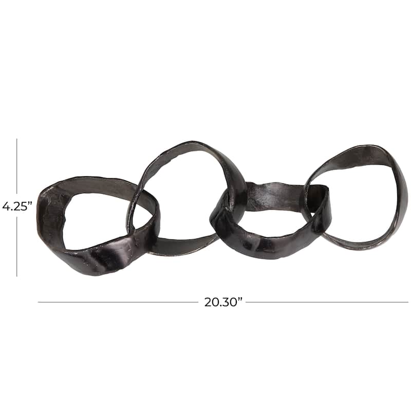 Aluminum Metal Chain Sculpture - Black, Gold, Silver