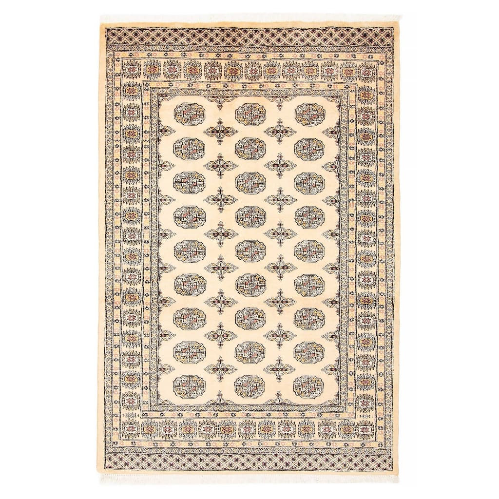 ECARPETGALLERY Hand-knotted Peshawar Bokhara Beige Wool Rug - 4'7 x 6'8