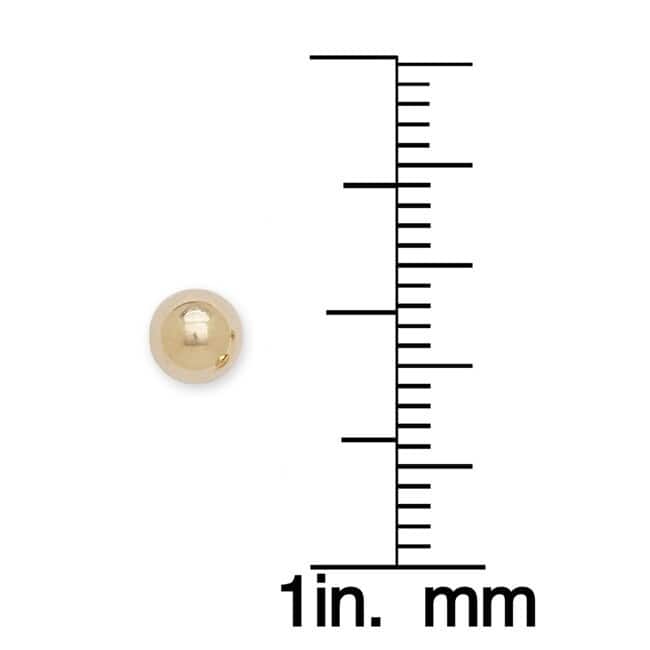 Curata 14k Yellow Gold 5mm Polished Ball Screw Back Stud Earrings