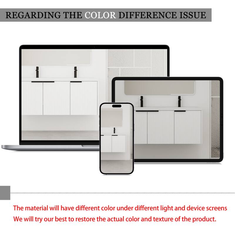 Wall Mounted Bathroom Vanity with Resin Double Sink
