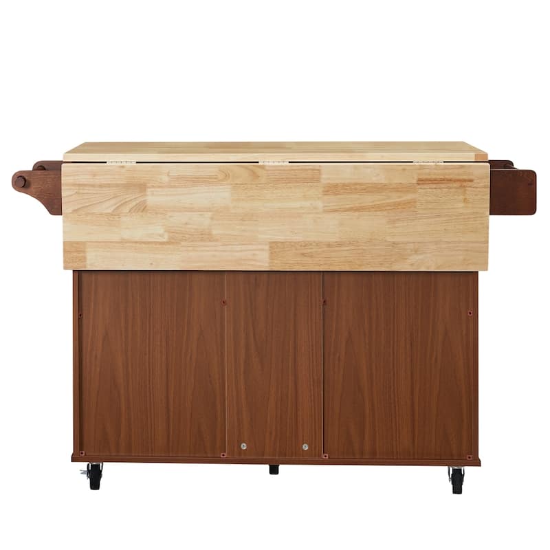 Mobile Kitchen Island Cart With 3 Drawers