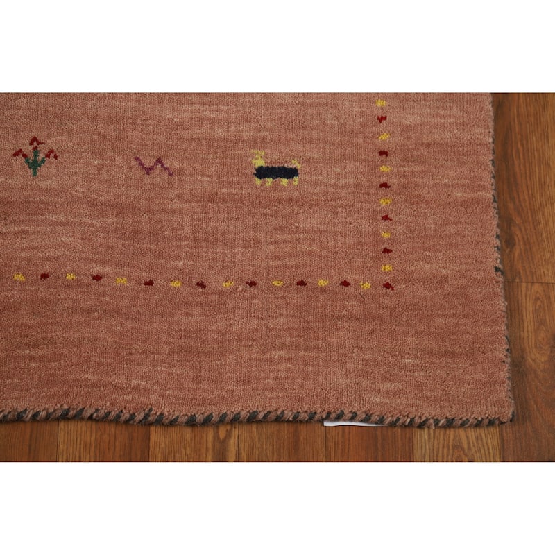Tribal Gabbeh Indian Rug Hand-Knotted Wool Carpet - 3'0" x 4'11"