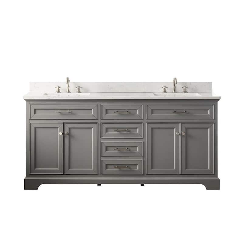 Sudio Design Thompson 72" Bathroom Vanity - 72" Double Sink - Gray