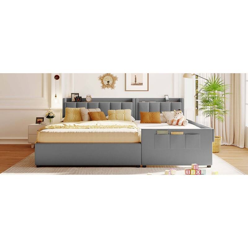 Queen Size & Twin XL Size Platform Bed with Hydraulic Storage System & USB Ports