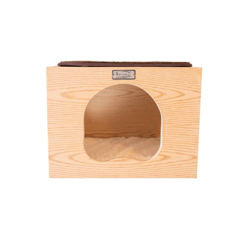 Real Wood Wall Series Tree With Condo, Perch And Stepup - Natural Beige