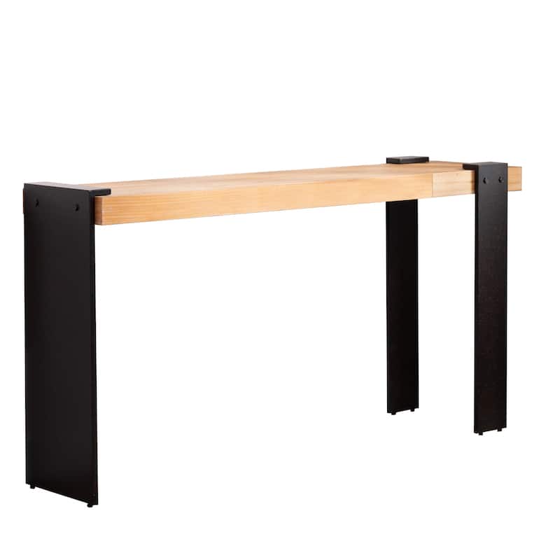 Rustic Industrial Console Table - 60" Entryway Table with Engineered Wood Top & Distressed Faux Rust Metal Legs