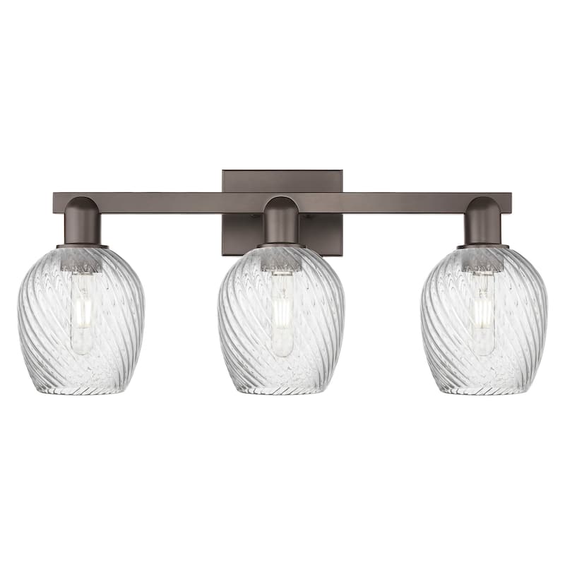 Innovations Lighting 716-3W-12-25 Salina Vanity Salina 3 Light 25" - Oil Rubbed Bronze / Clear Spiral Fluted
