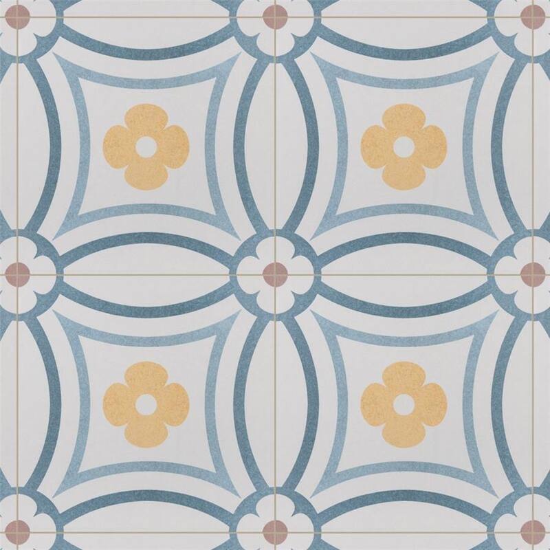 Merola Tile Caprice Saint Tropez Encaustic 7.86" x 7.86" Porcelain Floor and Wall Tile