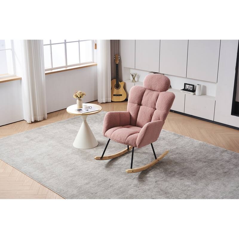 Teddy Fabric Upholstered Accent Armchair Chair Rocking Chair
